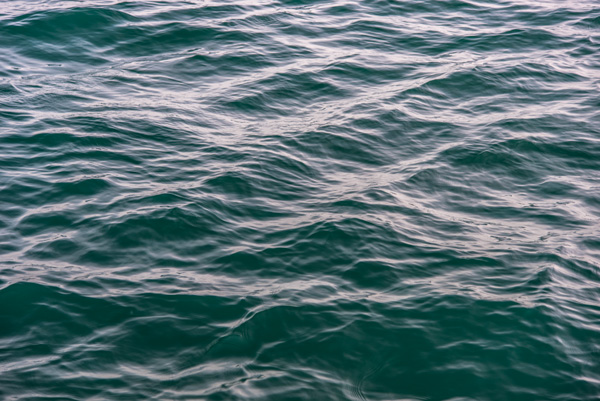 Emerald Currents No. 2 — A second study of Lake Michigan's emerald swells catching the evening's last pink light.